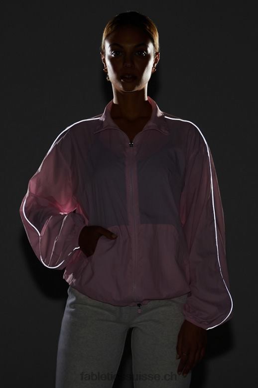 femmes coupe-vent poids mouche surdimensionné B0B6R2743 joli rose/argent réfléchissant Fabletics