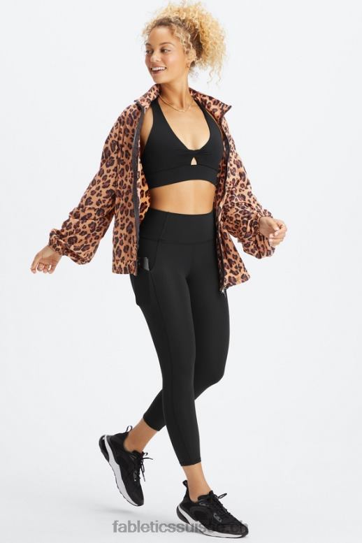 femmes coupe-vent poids mouche surdimensionné B0B6R2744 léopard naturel/noir Fabletics