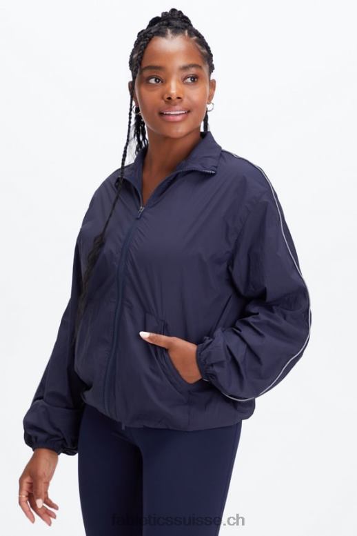 femmes coupe-vent poids mouche surdimensionné B0B6R2746 bleu marine profond Fabletics