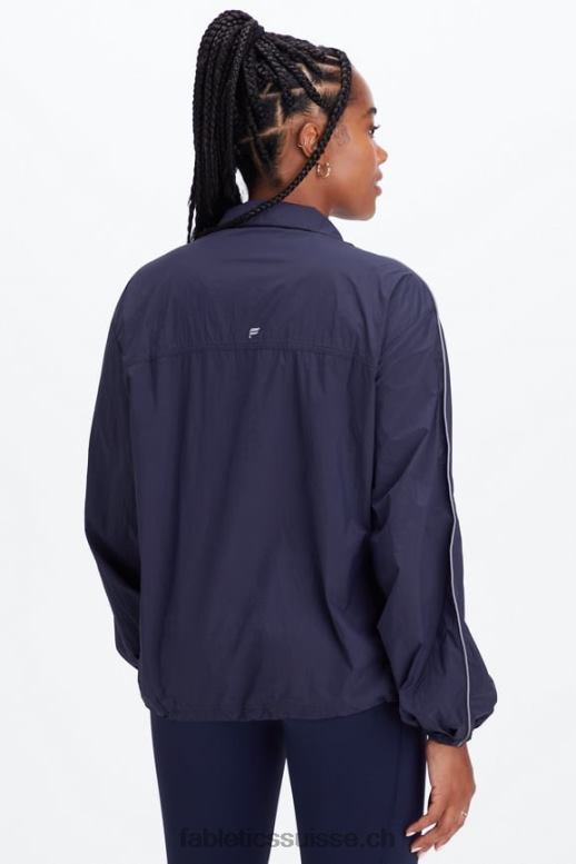 femmes coupe-vent poids mouche surdimensionné B0B6R2746 bleu marine profond Fabletics