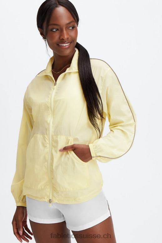femmes coupe-vent poids mouche surdimensionné B0B6R2747 poire clair/blanc brillant Fabletics