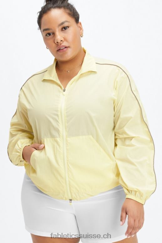femmes coupe-vent poids mouche surdimensionné B0B6R2748 poire clair/blanc brillant Fabletics