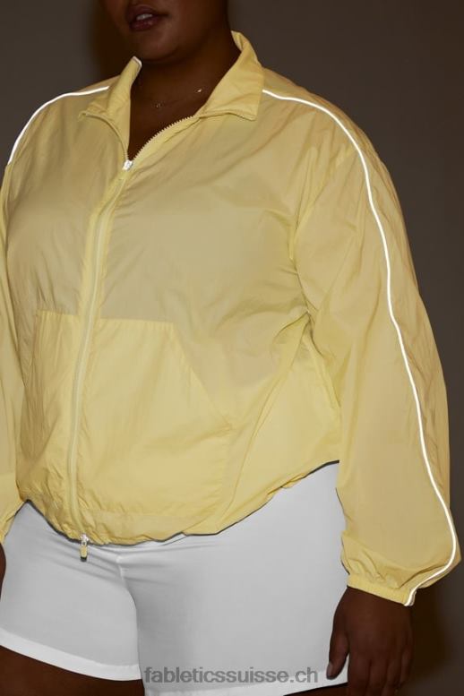 femmes coupe-vent poids mouche surdimensionné B0B6R2748 poire clair/blanc brillant Fabletics