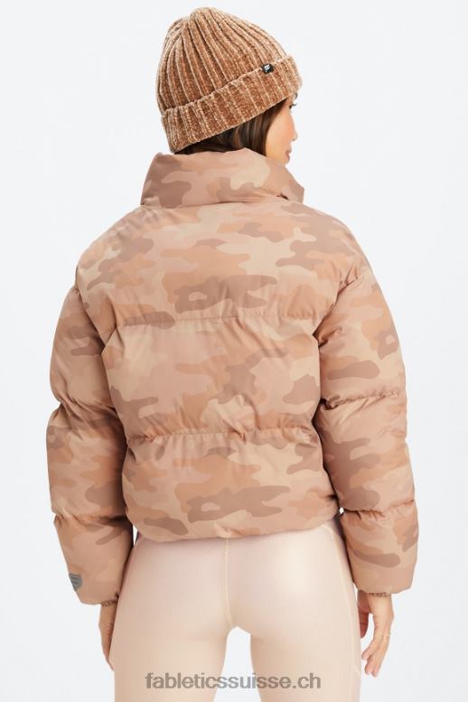 femmes doudoune courte Wander B0B6R2771 teddy grand logo camouflage/écorce de saule Fabletics