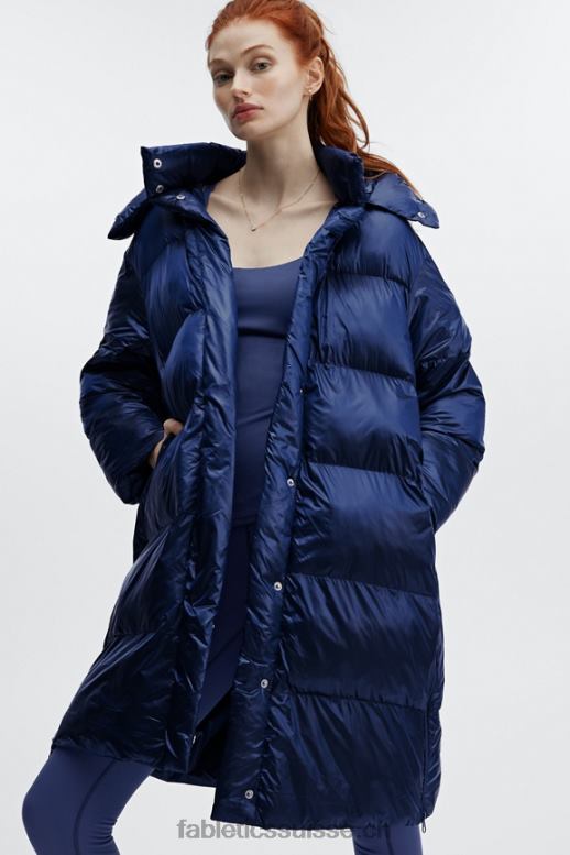 femmes doudoune longue oversize adeline shine B0B6R2804 brillance cobalt profonde Fabletics