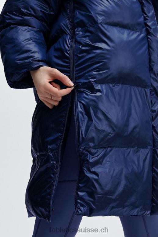 femmes doudoune longue oversize adeline shine B0B6R2804 brillance cobalt profonde Fabletics