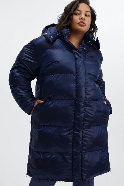femmes doudoune longue oversize adeline shine B0B6R2805 brillance cobalt profonde Fabletics