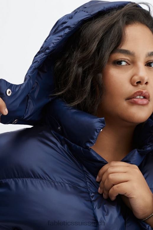 femmes doudoune longue oversize adeline shine B0B6R2805 brillance cobalt profonde Fabletics
