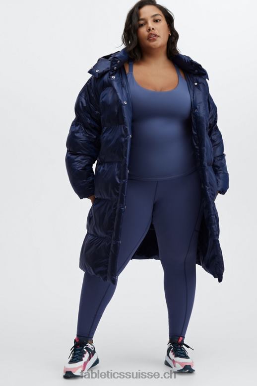 femmes doudoune longue oversize adeline shine B0B6R2805 brillance cobalt profonde Fabletics