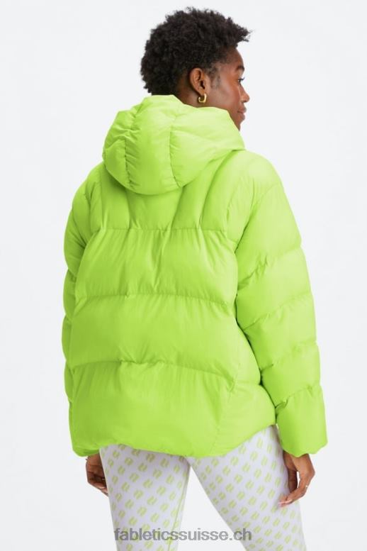 femmes doudoune matelassée à capuche B0B6R2782 logo limonade/gris minéral/aigrette Fabletics