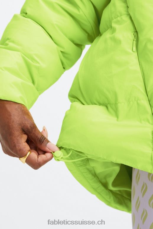 femmes doudoune matelassée à capuche B0B6R2782 logo limonade/gris minéral/aigrette Fabletics