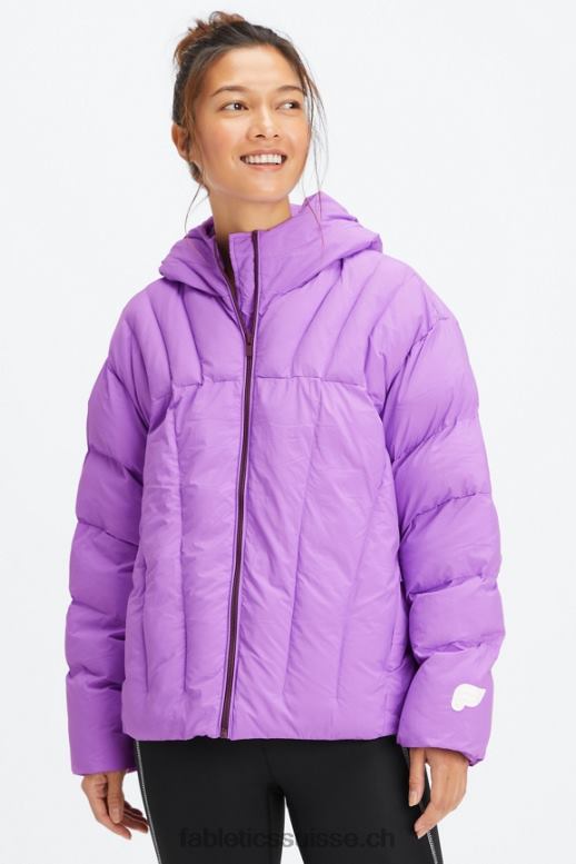 femmes doudoune matelassée à capuche B0B6R2783 logo ultraviolet/écorce de saule/aigrette Fabletics