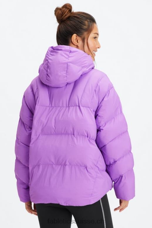 femmes doudoune matelassée à capuche B0B6R2783 logo ultraviolet/écorce de saule/aigrette Fabletics