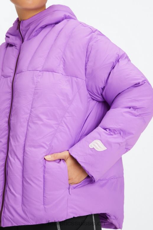 femmes doudoune matelassée à capuche B0B6R2783 logo ultraviolet/écorce de saule/aigrette Fabletics