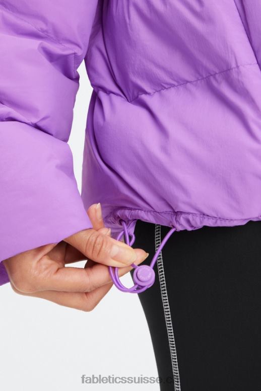femmes doudoune matelassée à capuche B0B6R2783 logo ultraviolet/écorce de saule/aigrette Fabletics