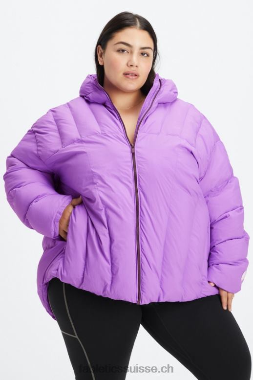 femmes doudoune matelassée à capuche B0B6R2784 logo ultraviolet/écorce de saule/aigrette Fabletics