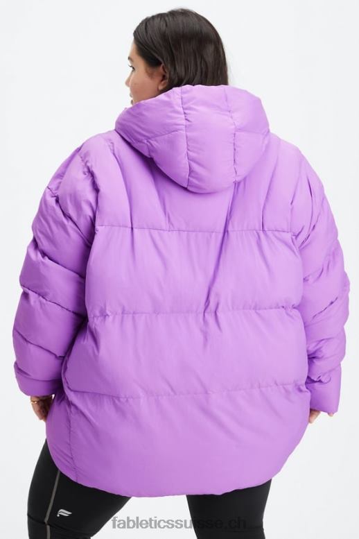 femmes doudoune matelassée à capuche B0B6R2784 logo ultraviolet/écorce de saule/aigrette Fabletics