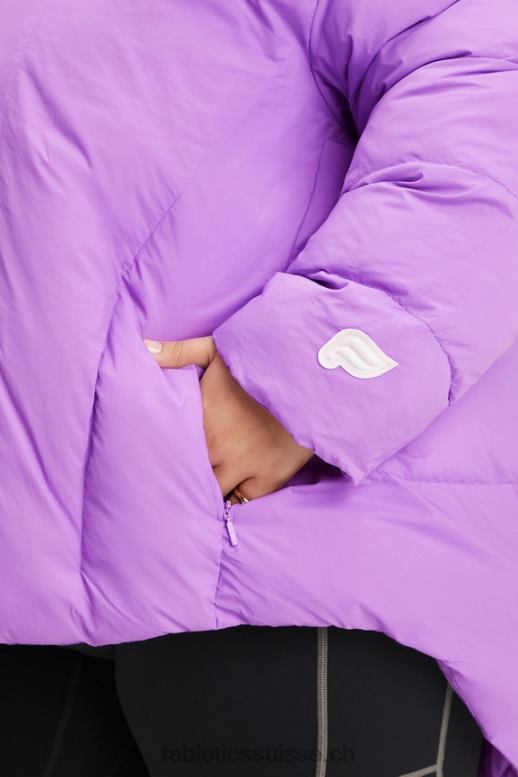 femmes doudoune matelassée à capuche B0B6R2784 logo ultraviolet/écorce de saule/aigrette Fabletics