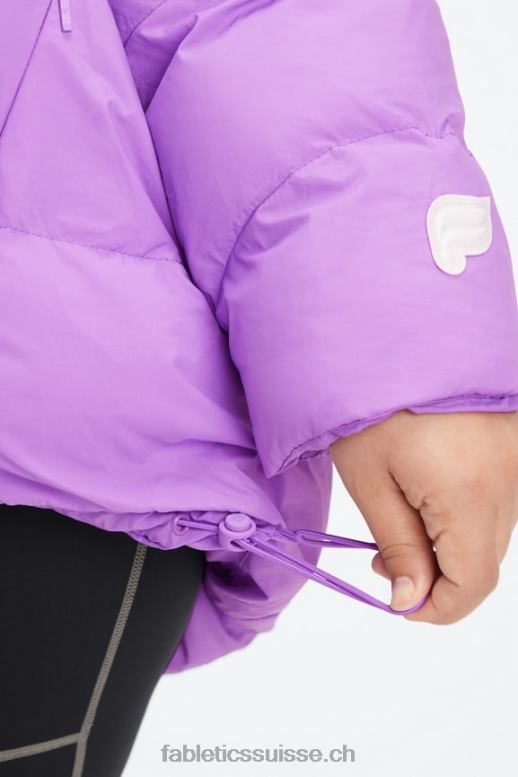 femmes doudoune matelassée à capuche B0B6R2784 logo ultraviolet/écorce de saule/aigrette Fabletics