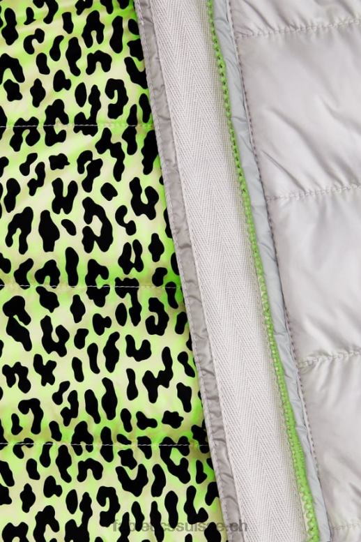 femmes gilet matelassé elliot B0B6R2795 gris minéral/surligneur ondulé guépard Fabletics