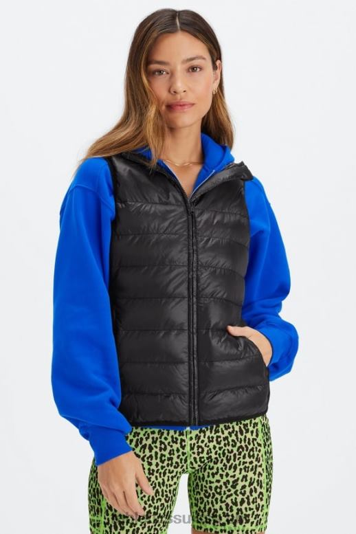 femmes gilet matelassé elliot B0B6R2796 zèbre marbré noir/étain Fabletics