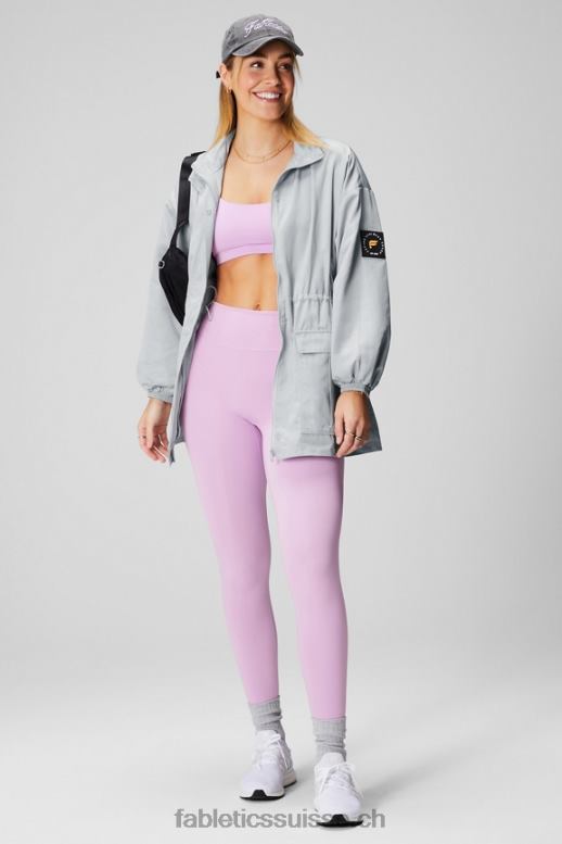 femmes parka utilitaire B0B6R2761 gris minéral/blanc classique Fabletics