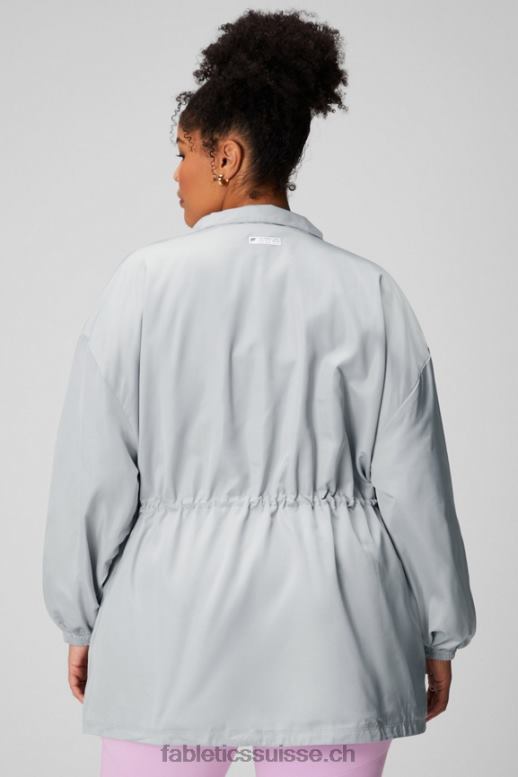 femmes parka utilitaire B0B6R2765 gris minéral/blanc classique Fabletics