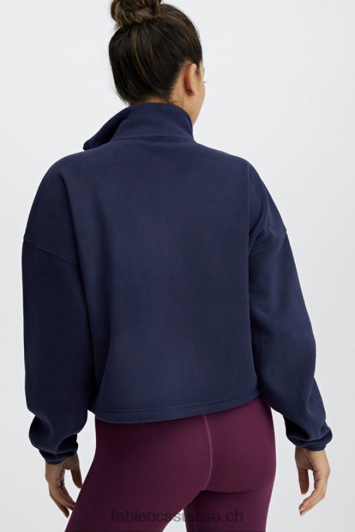 femmes pull zippé en polaire rayne B0B6R2780 bleu marine profond Fabletics