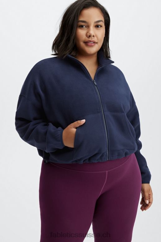 femmes pull zippé en polaire rayne B0B6R2781 bleu marine profond Fabletics