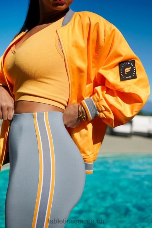 femmes veste bomber en satin B0B6R2766 soleil du désert/nuage de pluie Fabletics