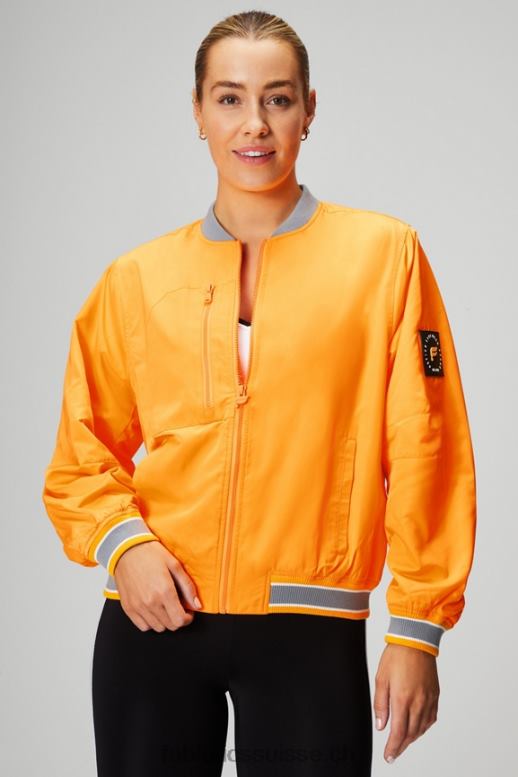 femmes veste bomber en satin B0B6R2766 soleil du désert/nuage de pluie Fabletics
