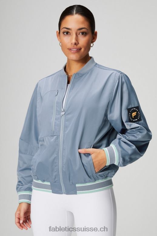 femmes veste bomber en satin B0B6R2767 nuage de pluie/soleil du désert Fabletics