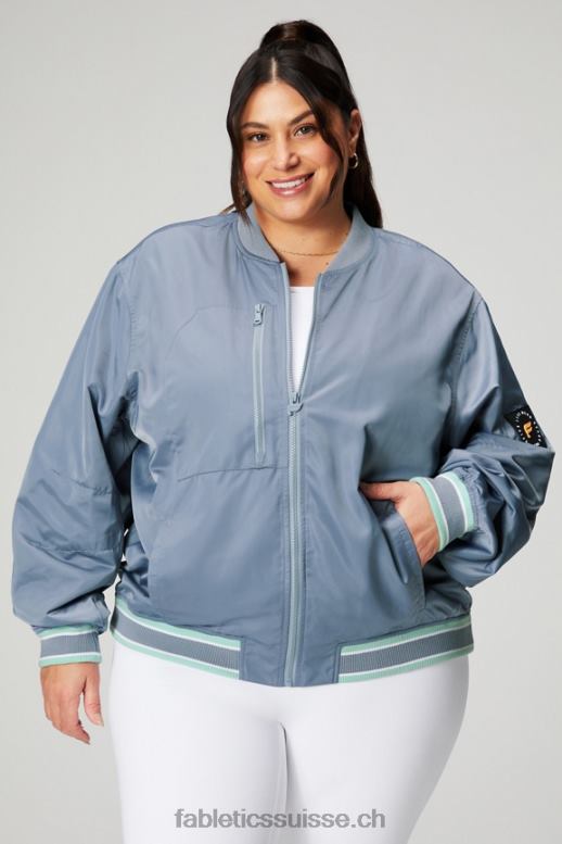 femmes veste bomber en satin B0B6R2768 nuage de pluie/soleil du désert Fabletics