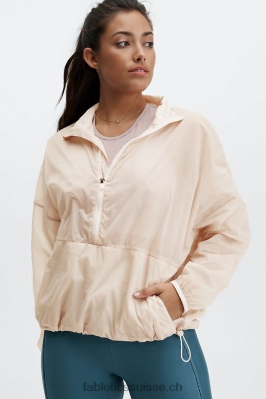 femmes veste courte à demi-zippée ash B0B6R2686 brume grise Fabletics