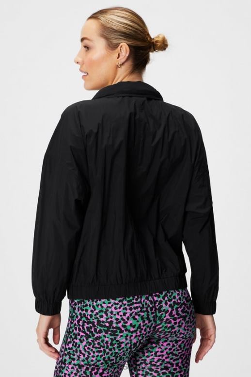 femmes veste de survêtement en nylon B0B6R2750 noir Fabletics