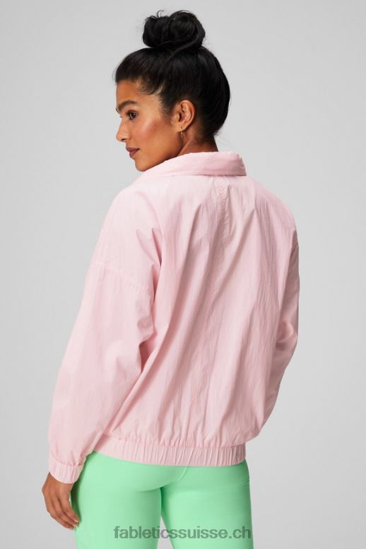 femmes veste de survêtement en nylon B0B6R2752 rose tendre/blanc classique Fabletics