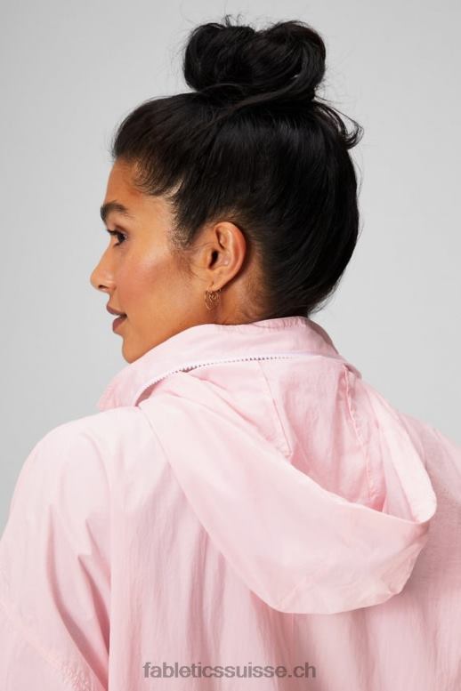 femmes veste de survêtement en nylon B0B6R2752 rose tendre/blanc classique Fabletics