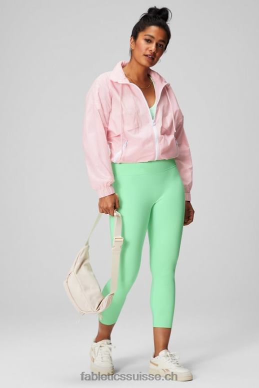 femmes veste de survêtement en nylon B0B6R2752 rose tendre/blanc classique Fabletics