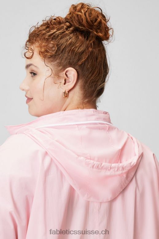 femmes veste de survêtement en nylon B0B6R2753 rose tendre/blanc classique Fabletics