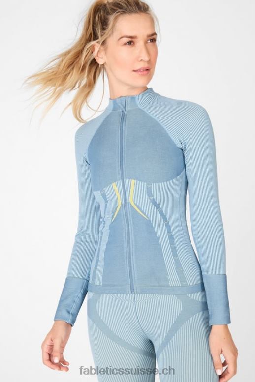 femmes veste sans couture cassidy B0B6R2708 bleu ardoise/sky way/meyer Fabletics