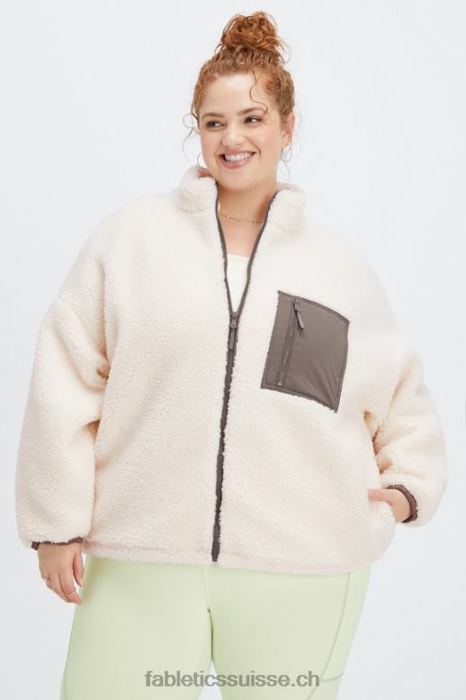 femmes veste teddy rylan B0B6R2794 logo aigrette/écorce de saule Fabletics