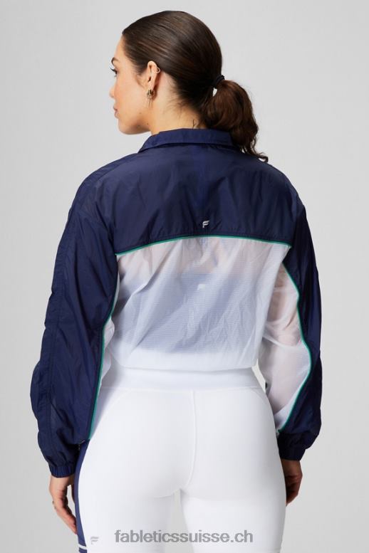 femmes veste tissée payton B0B6R2755 marine collégiale/blanc classique/graphique Fabletics