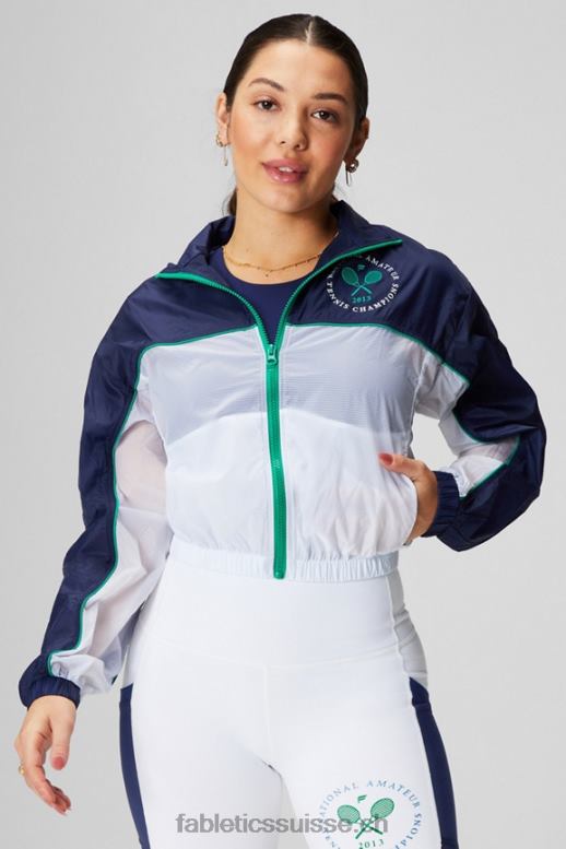 femmes veste tissée payton B0B6R2755 marine collégiale/blanc classique/graphique Fabletics