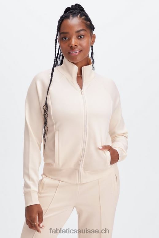 femmes veste zippée en interlock pelucheux B0B6R2808 avoine Fabletics