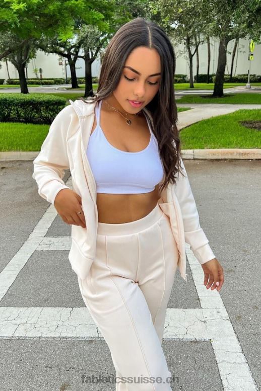 femmes veste zippée en interlock pelucheux B0B6R2808 avoine Fabletics
