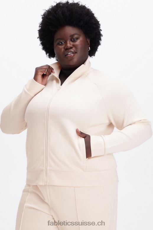 femmes veste zippée en interlock pelucheux B0B6R2809 avoine Fabletics