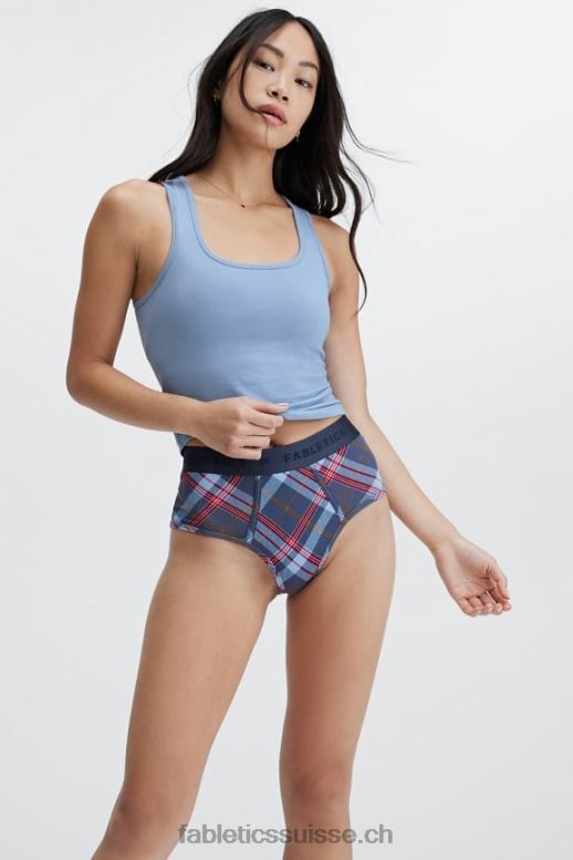 femmes Culotte taille haute 24-7 B0B6R2870 tartan bleu marine classique Fabletics
