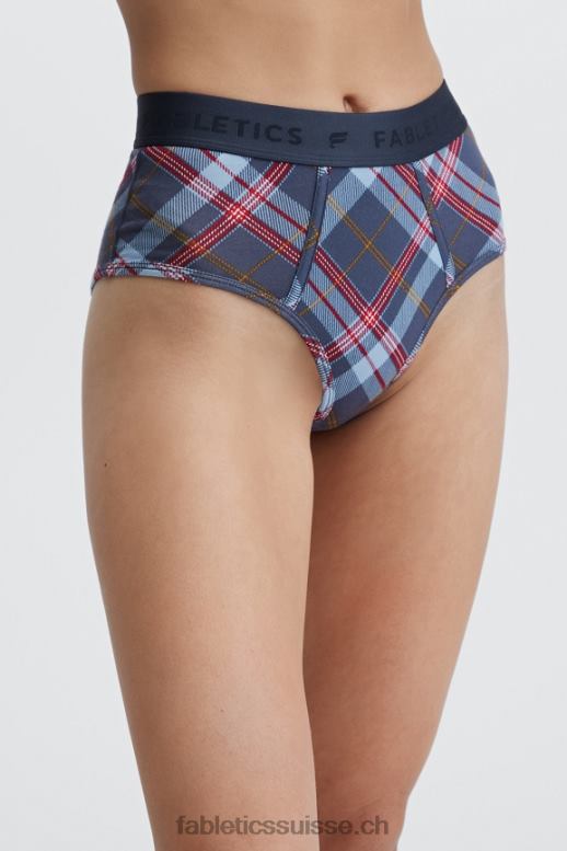 femmes Culotte taille haute 24-7 B0B6R2870 tartan bleu marine classique Fabletics