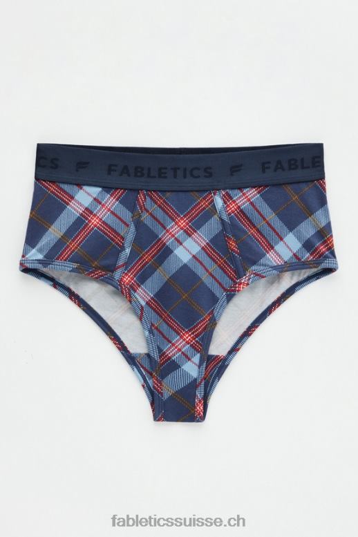 femmes Culotte taille haute 24-7 B0B6R2870 tartan bleu marine classique Fabletics