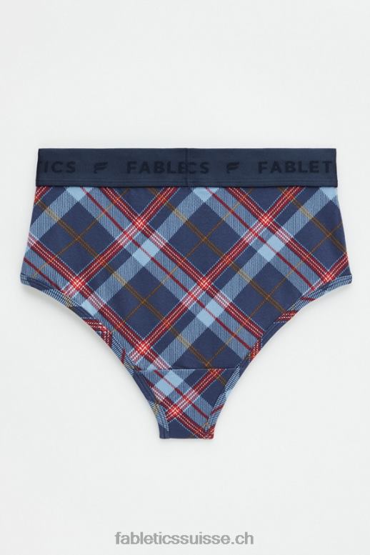 femmes Culotte taille haute 24-7 B0B6R2870 tartan bleu marine classique Fabletics
